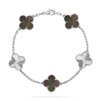 [LOXURA] CLOVER 5 MOTIF GRAY MOP BRACELET COLLECTION