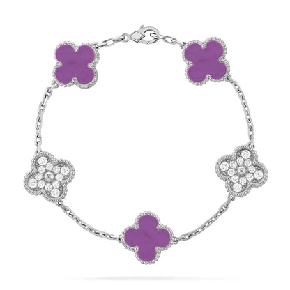 [LOXURA] CLOVER 5 MOTIF VIOLET BRACELET COLLECTION