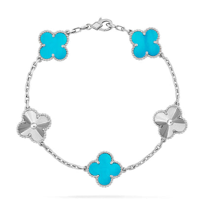 [LOXURA] CLOVER 5 MOTIF TURQUOISE BRACELET COLLECTION