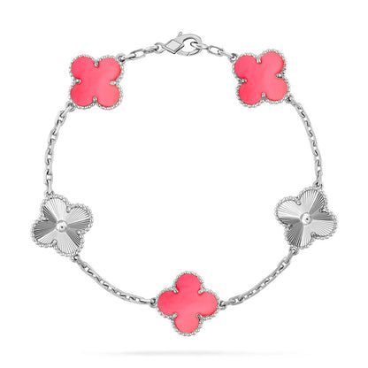 [LOXURA] CLOVER 5 MOTIFS  PINK MOP BRACELET COLLECTION