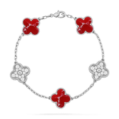 [LOXURA]CLOVER 5 MOTIF RED PATTERN BRACELET COLLECTION