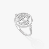 [LOXURA]LUCKY MOVE PAVED SILVER DIAMOND RING
