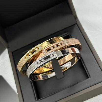 [LOXURA]Move Noa Rose Gold Pavé Diamond Bangle Bracelet