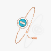 [LOXURA]LUCKY MOVE TURQUOISE PINK GOLD DIAMOND BRACELET