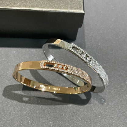 [LOXURA]Move Noa Rose Gold Pavé Diamond Bangle Bracelet