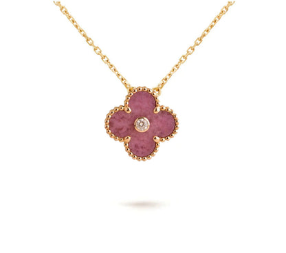 [LOXURA]CLOVER 15MM CHRISTMAS LIMITED EDITION SINGLE FLOWER NECKLACE