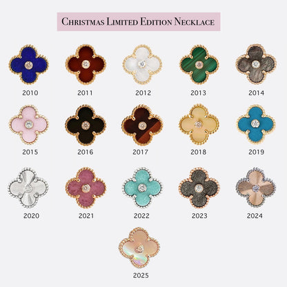 [LOXURA]CLOVER 15MM CHRISTMAS LIMITED EDITION SINGLE FLOWER NECKLACE