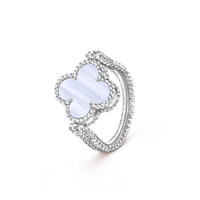 [LOXURA]CLOVER RIVERSIBLE RING SILVER COLLECTION