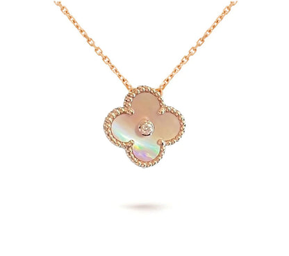 [LOXURA]CLOVER 15MM CHRISTMAS LIMITED EDITION SINGLE FLOWER NECKLACE