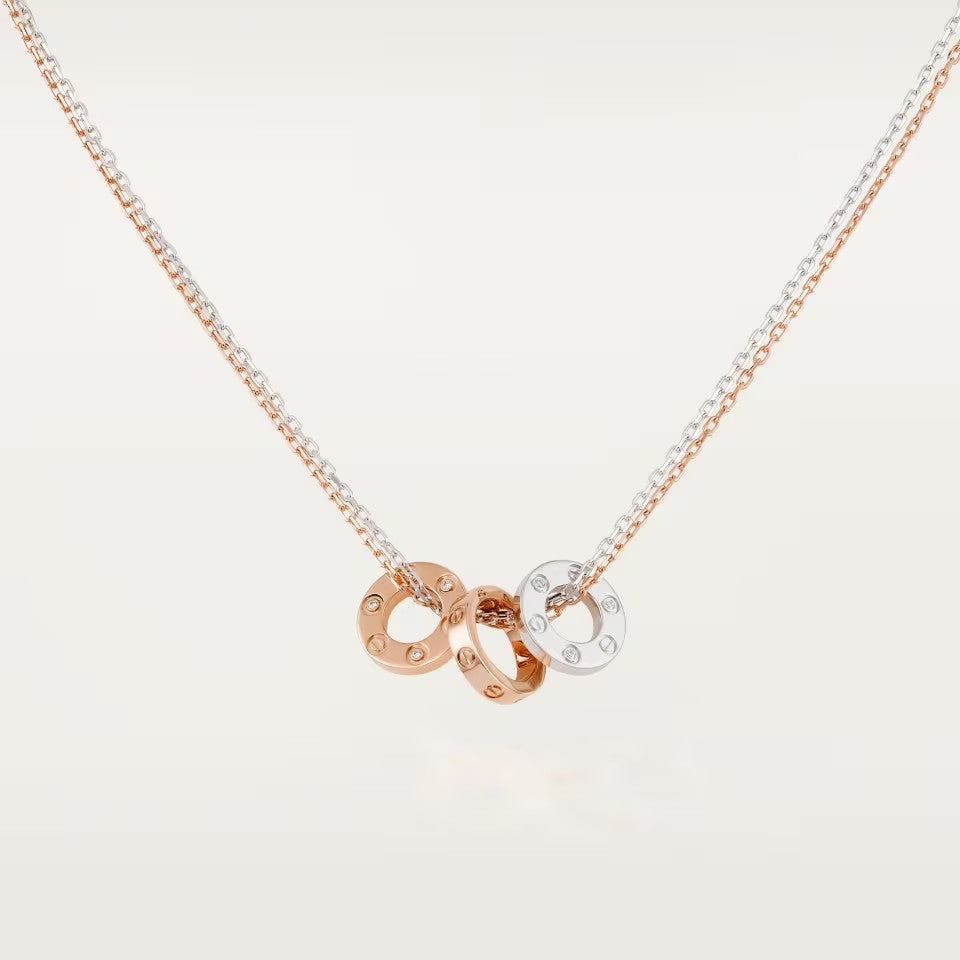 [LOXURA]LOVE 6 DIAMOND PENDANT NECKLACE
