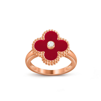 [LOXURA]CLOVER DIAMOND RING ROSE GOLD COLLECTION