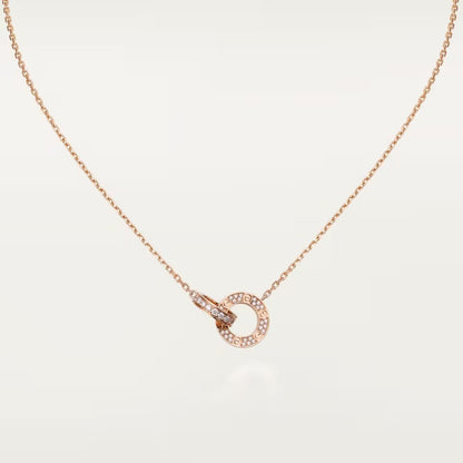 [LOXURA]LOVE  FULL DIAMOND PENDANT NECKLACE