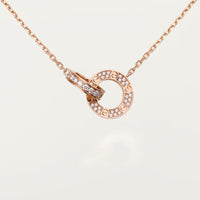 [LOXURA]LOVE  FULL DIAMOND PENDANT NECKLACE