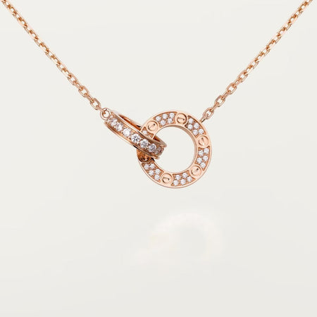 [LOXURA]LOVE  FULL DIAMOND PENDANT NECKLACE