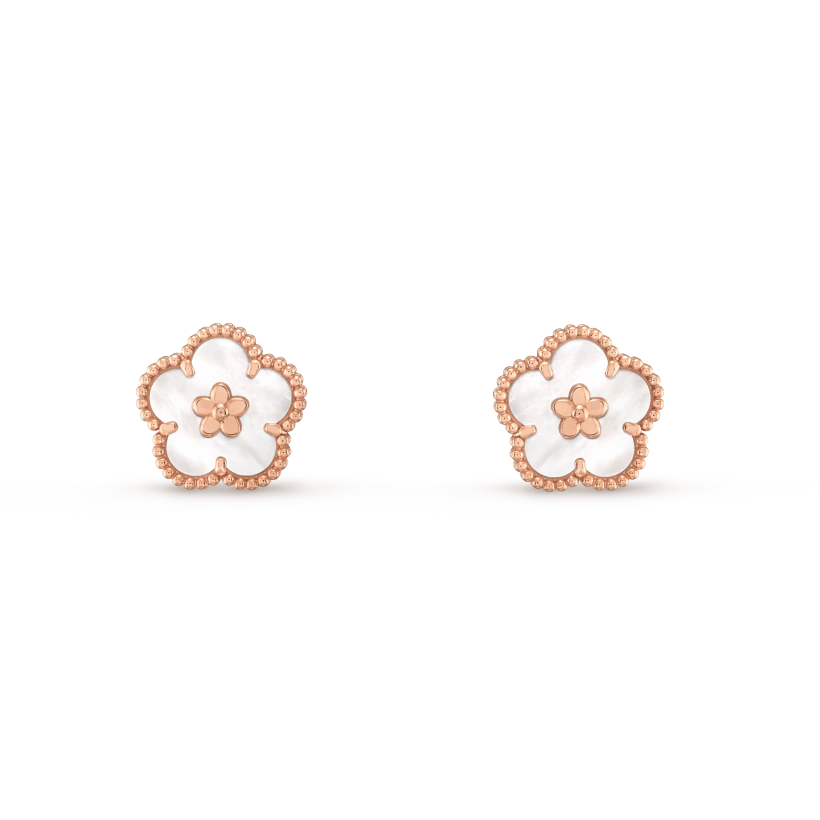 [LOXURA]LUCKY PINK GOLD WHITE MOP EARRINGS