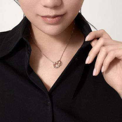 [LOXURA]LOVE  FULL DIAMOND PENDANT NECKLACE