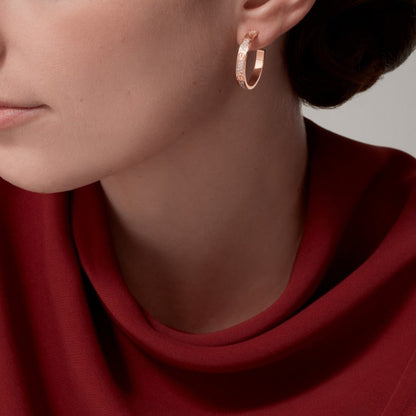 [LOXURA]LOVE EARRINGS 3.6MM DIAMOND PAVED