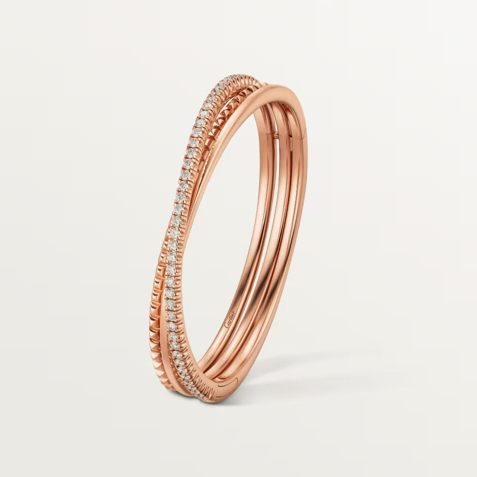 [LOXURA]ETINCELLE HALF-PAVED DIAMOND BRACELET