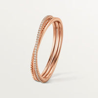 [LOXURA]ETINCELLE HALF-PAVED DIAMOND BRACELET