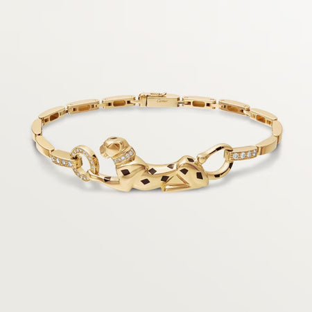 [LOXURA]PANTHERE HALF DIAMOND ON CHAIN BRACELET