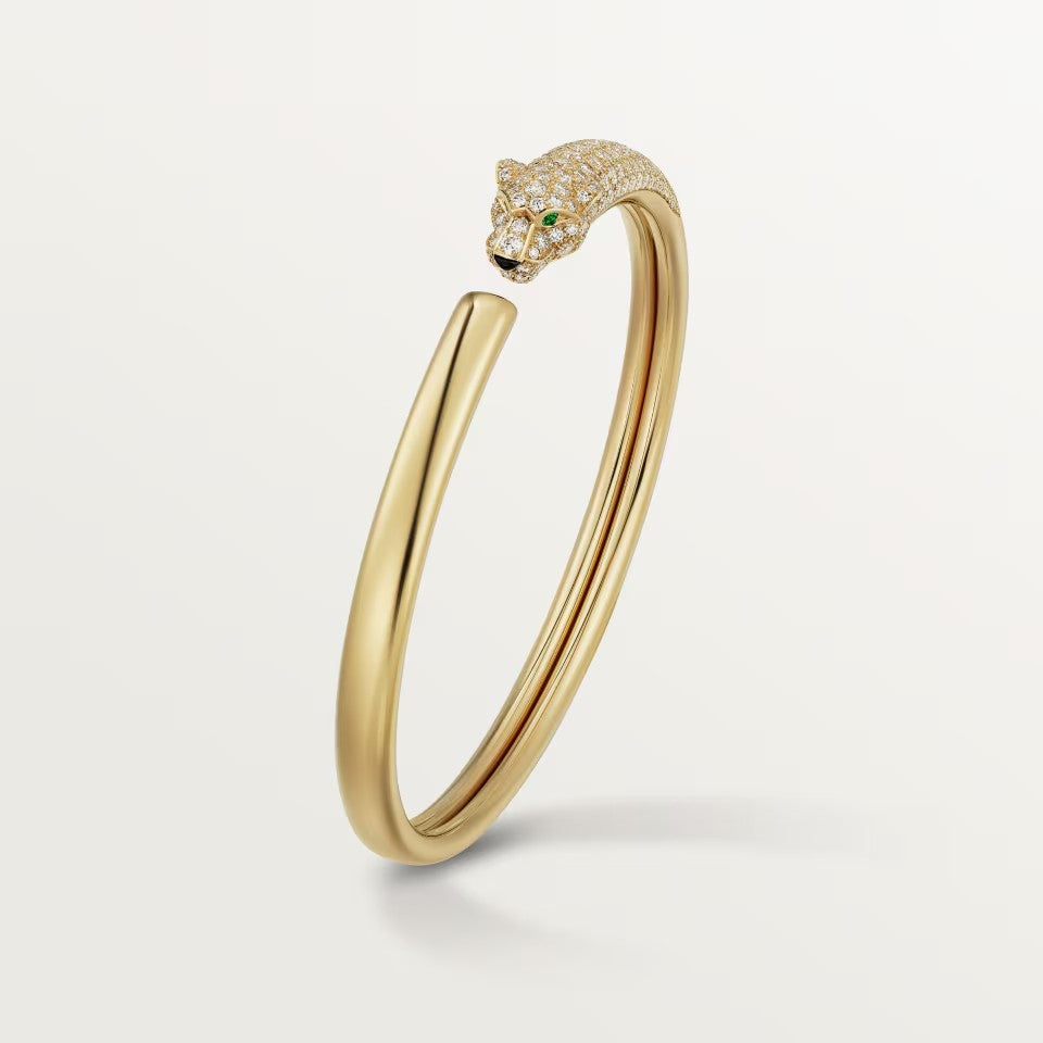 [LOXURA]PANTHERE HALF DIAMOND OPEN BRACELET