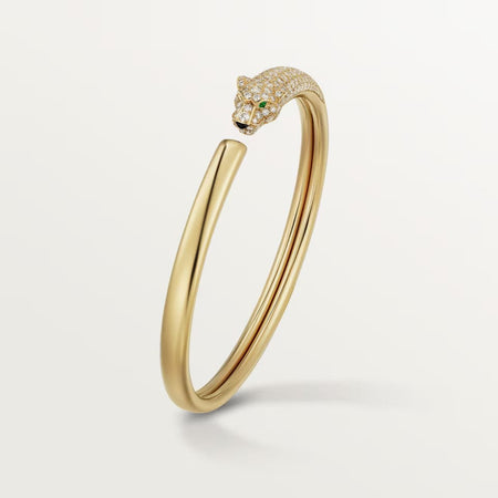 [LOXURA]PANTHERE HALF DIAMOND OPEN BRACELET