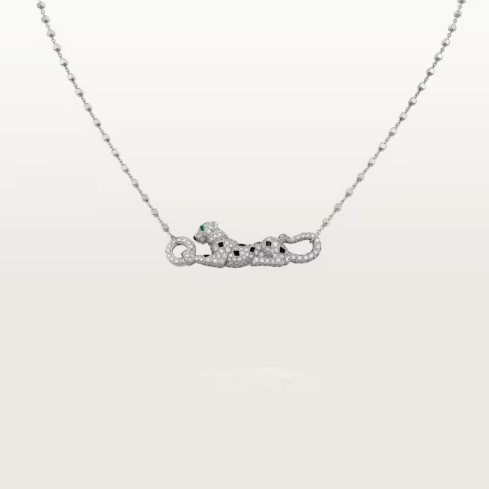 [LOXURA]PANTHERE PAVED DIAMOND NECKLACE