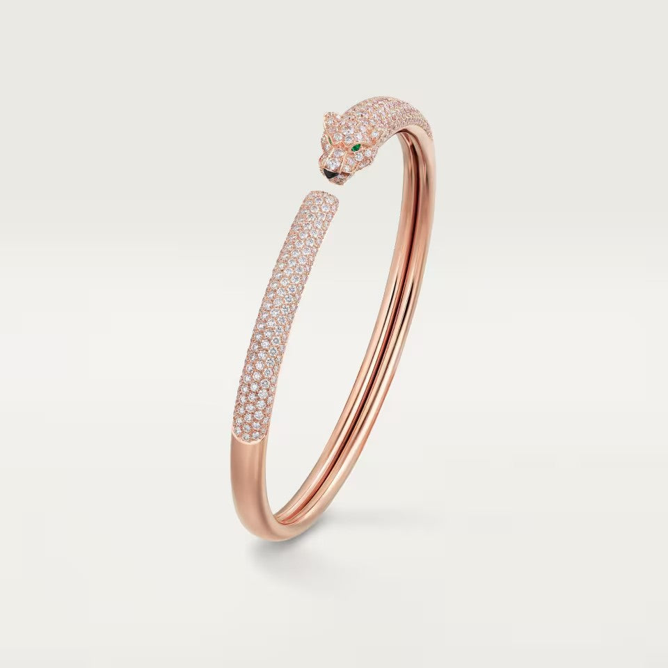 [LOXURA]PANTHERE FULL DIAMOND OPEN BRACELET