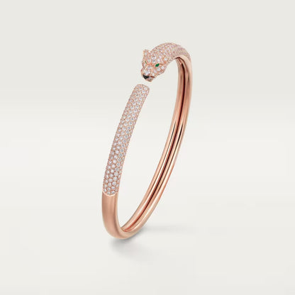 [LOXURA]PANTHERE FULL DIAMOND OPEN BRACELET