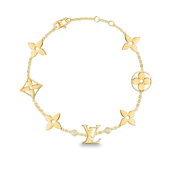 [LOXURA]STAR AND SUN 7 MOTIFS GOLD BRACELET