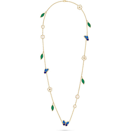 [LOXURA]LUCKY SPRING BUTTERFLY 15 FLOWER NECKLACE