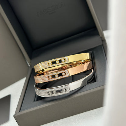 [LOXURA]Move Noa Rose Gold Pavé Diamond Bangle Bracelet
