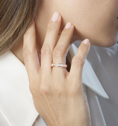 [LOXURA]ALLIANCE LIENS VIDENCE PAVED DIAMOND 4MM RING