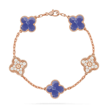 [LOXURA]CLOVER 5 MOTIF BLUE VEINS BRACELET COLLECTION