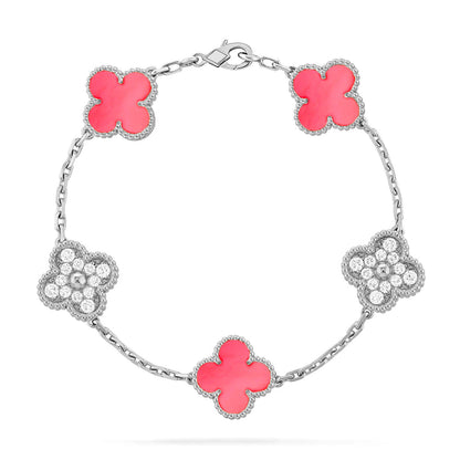 [LOXURA] CLOVER 5 MOTIFS  PINK MOP BRACELET COLLECTION