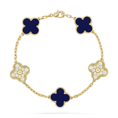 [LOXURA]CLOVER 5 MOTIF LAPIS LAZULI BRACELET COLLECTION