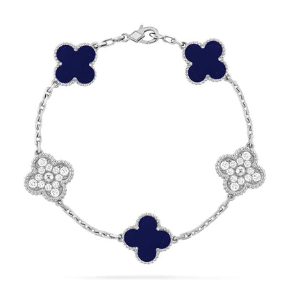 [LOXURA]CLOVER 5 MOTIF LAPIS LAZULI BRACELET COLLECTION