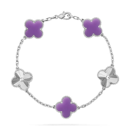 [LOXURA]CLOVER 5 MOTIF LIGHT PURPLE BRACELET COLLECTION