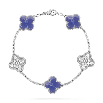 [LOXURA]CLOVER 5 MOTIF BLUE VEINS BRACELET COLLECTION