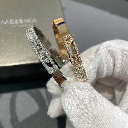 [LOXURA]Move Noa Rose Gold Pavé Diamond Bangle Bracelet