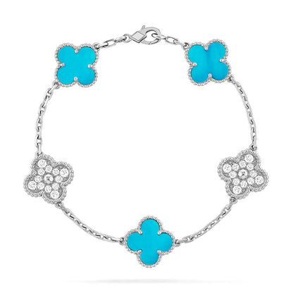 [LOXURA] CLOVER 5 MOTIF TURQUOISE BRACELET COLLECTION