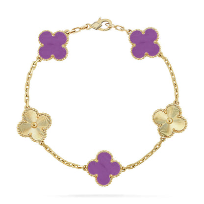 [LOXURA] CLOVER 5 MOTIF VIOLET BRACELET COLLECTION
