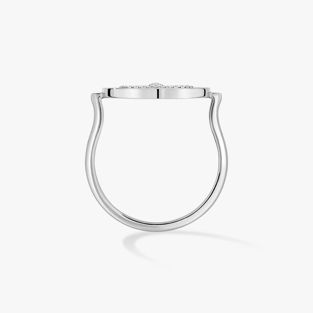 [LOXURA]LUCKY MOVE PAVED SILVER DIAMOND RING