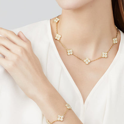 [LOXURA]CLOVER 10 MOTIFS DIAMOND NECKLACE