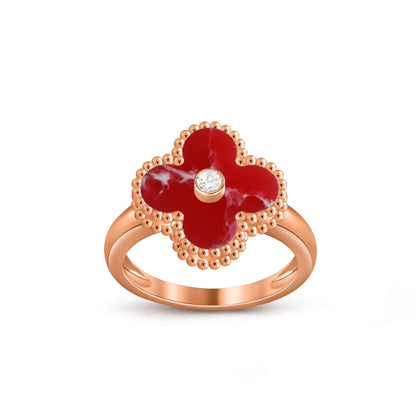 [LOXURA]CLOVER DIAMOND RING ROSE GOLD COLLECTION