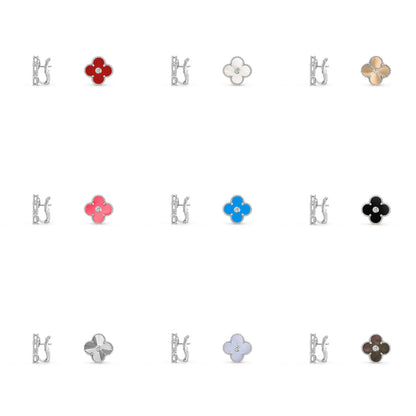 [LOXURA]CLOVER SILVER 15MM MOP DIAMOND EARRINGS COLLECTION