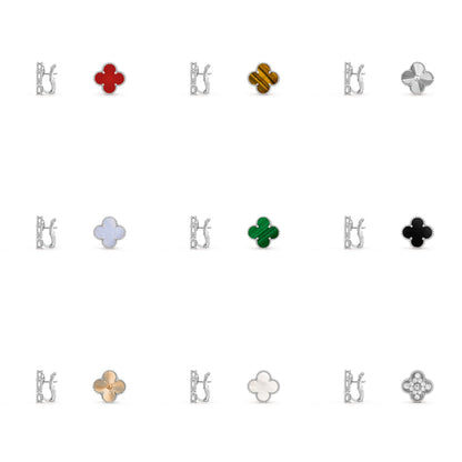 [LOXURA]CLOVER SILVER 15MM MOP EARRINGS COLLECTION