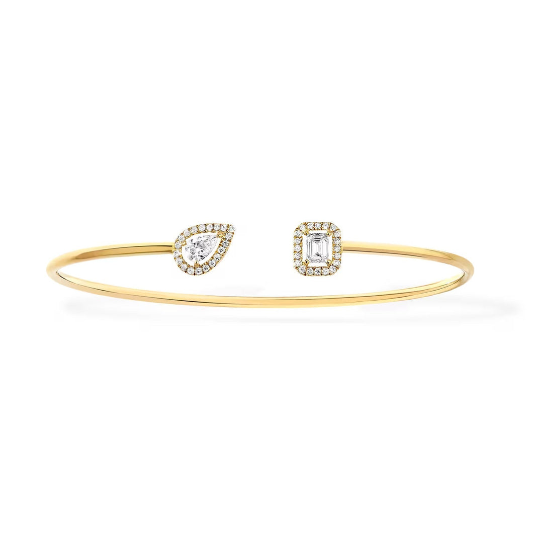 [LOXURA]JONC FLEX MY TWIN TOI & MOI SILVER DIAMOND BRACELET