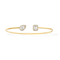 [LOXURA]JONC FLEX MY TWIN TOI & MOI SILVER DIAMOND BRACELET