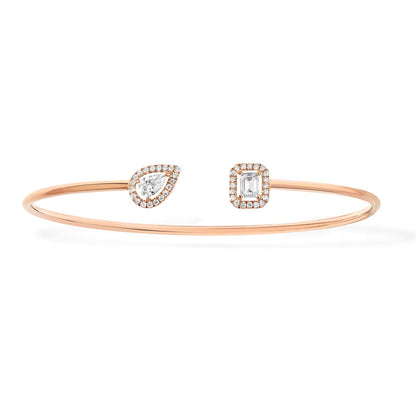 [LOXURA]JONC FLEX MY TWIN TOI & MOI SILVER DIAMOND BRACELET
